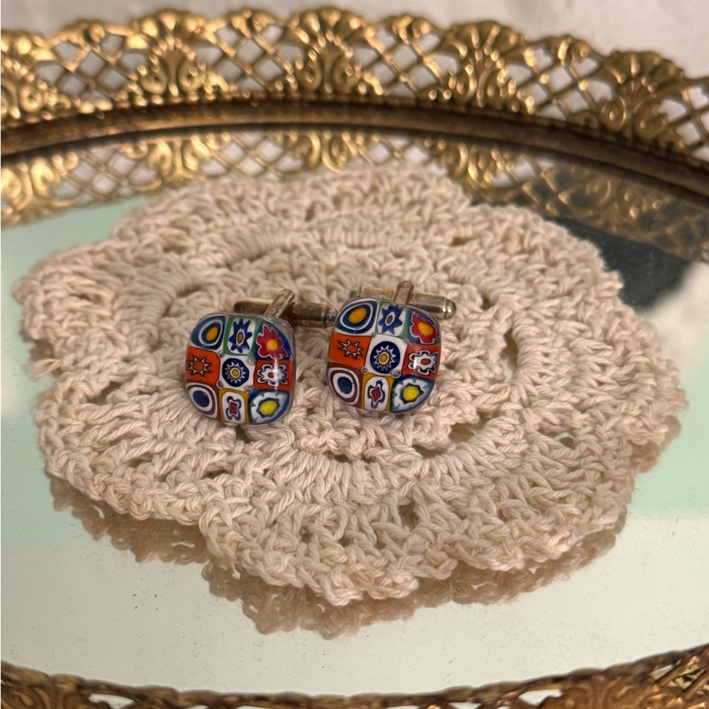 Murano glass cuff links